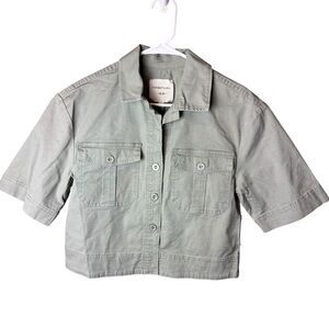 Habitual Jasper Green Short Sleeve Utility Jacket Top XS